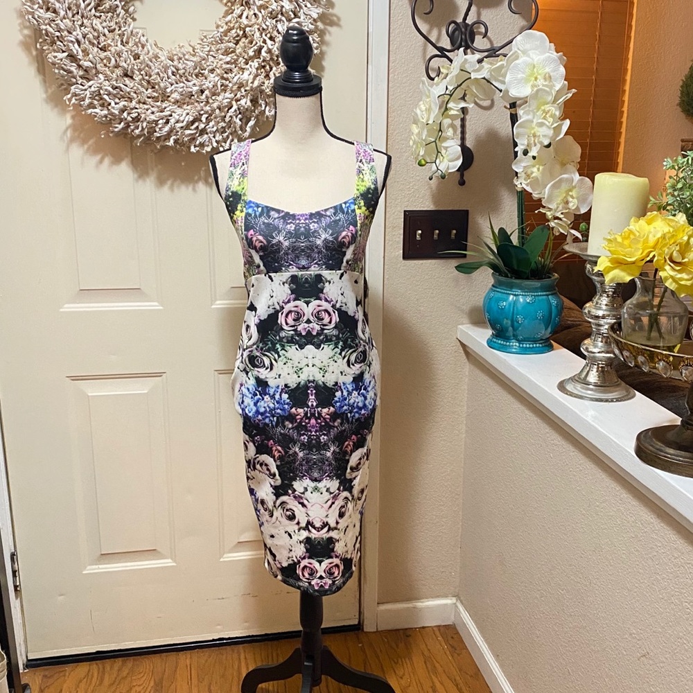 ASOS Maternity Floral BodyCon SleevelessMidi Dress